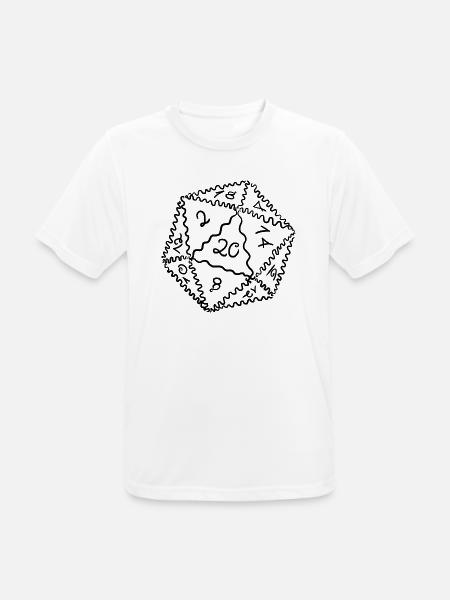 D20 Würfel - Männer T-Shirt atmungsaktiv - Weiß