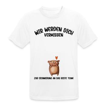 Wir werden dich Vermissen beste Team Abschied - Männer T-Shirt atmungsaktiv - Weiß - Vorne - AI Model Male 185 dark (185cm)