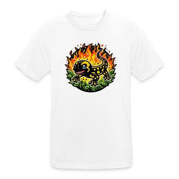 Fire salamander - Men's Breathable T-Shirt - white - Front - AI Model Male 185 dark (185cm)