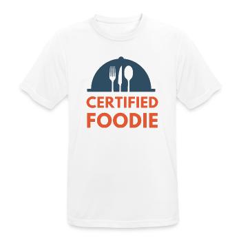certified food lover food foodie - Men's Breathable T-Shirt - white - Front - AI Model Male 185 dark (185cm)