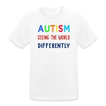 Autismus anders sehen - Männer T-Shirt atmungsaktiv - Weiß - Vorne - AI Model Male 185 dark (185cm)