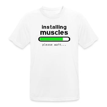 Aufbau von Muskeln - Männer T-Shirt atmungsaktiv - Weiß - Vorne - AI Model Male 185 dark (185cm)