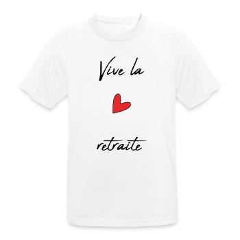 RETIREMENT. RETIREMENT. RETIRED. RETIREMENT - Men's Breathable T-Shirt - white - Front - AI Model Male 185 dark (185cm)