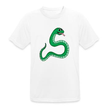 Schlange - Männer T-Shirt atmungsaktiv - Weiß - Vorne - AI Model Male 185 dark (185cm)