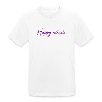 RETRAITE. RETRAITE. RETRAITEE. BONNE RETRAITE - T-shirt respirant Homme - blanc - Devant - AI Model Male 185 dark (185cm)