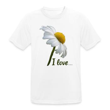 Margeriten I love weiße Blume Margerite - Männer T-Shirt atmungsaktiv - Weiß - Vorne - AI Model Male 185 dark (185cm)