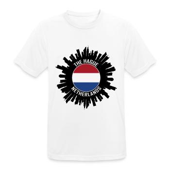 Den Haag Skyline Niederlande Flagge Reisesouvenir - Männer T-Shirt atmungsaktiv - Weiß - Vorne - AI Model Male 185 dark (185cm)