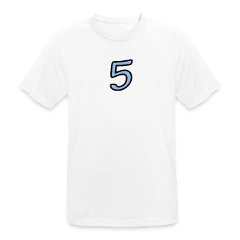 5. 5 JAHRE. 5-JÄHRIGES JUBILÄUM. 5-JÄHRIGES JUBILÄUM. 5. - Männer T-Shirt atmungsaktiv - Weiß - Vorne - AI Model Male 185 dark (185cm)