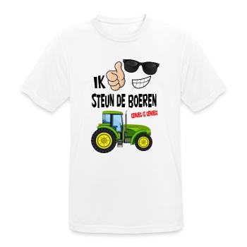 farmers protest with enough is enough for the farmers - Men's Breathable T-Shirt - white - Front - AI Model Male 185 dark (185cm)