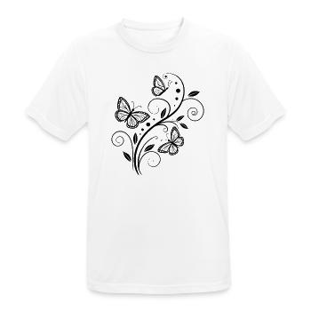 Ornement Papillon - T-shirt respirant Homme - blanc - Devant - AI Model Male 185 dark (185cm)