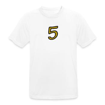 5. 5 JAHRE. 5-JÄHRIGES JUBILÄUM. 5-JÄHRIGES JUBILÄUM. 5. - Männer T-Shirt atmungsaktiv - Weiß - Vorne - AI Model Male 185 dark (185cm)