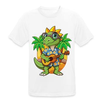 Lustige Eidechse Sommer Strand Sonnenbrille Hawaiianisch - Männer T-Shirt atmungsaktiv - Weiß - Vorne - AI Model Male 185 dark (185cm)