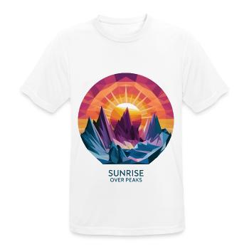 Sunrise Over Peaks - Men's Breathable T-Shirt - white - Front - AI Model Male 185 dark (185cm)