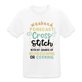 Cross Stich Handarbeiten - Männer T-Shirt atmungsaktiv - Weiß - Vorne - AI Model Male 185 dark (185cm)