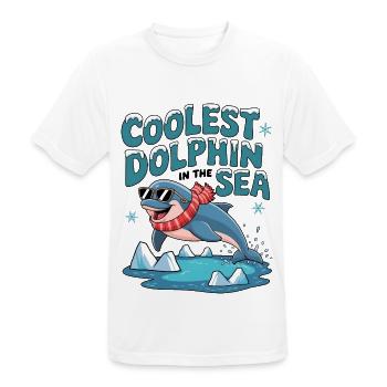 Coolest Dolphin In The Sea - Men's Breathable T-Shirt - white - Front - AI Model Male 185 dark (185cm)