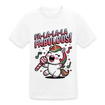 Fa-la-la-la Fabuleux ! - T-shirt respirant Homme - blanc - Devant - AI Model Male 185 dark (185cm)