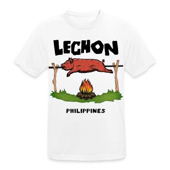 Lechon Philippines Suckling Pig Cebu Manila Gift - Men's Breathable T-Shirt - white - Front - AI Model Male 185 dark (185cm)