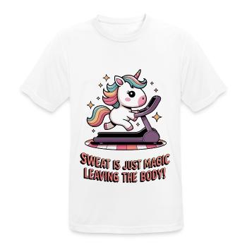 La transpiration est tout simplement magique en quittant le corps ! - T-shirt respirant Homme - blanc - Devant - AI Model Male 185 dark (185cm)