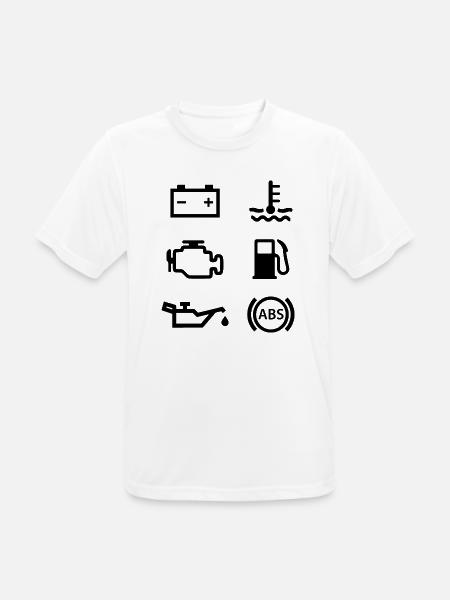 Autolichter - Männer T-Shirt atmungsaktiv - Weiß