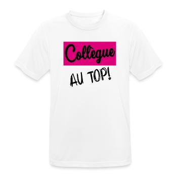 KOLLEGE - Männer T-Shirt atmungsaktiv - Weiß - Vorne - AI Model Male 185 dark (185cm)
