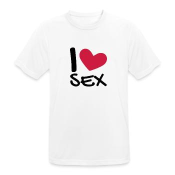 I love sex - Männer T-Shirt atmungsaktiv - Weiß - Vorne - AI Model Male 185 dark (185cm)