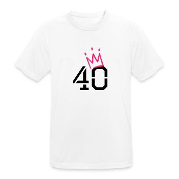 40 Krone - 40. Geburtstag - Männer T-Shirt atmungsaktiv - Weiß - Vorne - AI Model Male 185 dark (185cm)