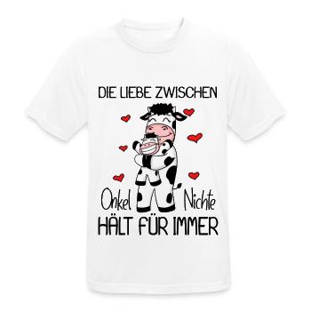 Onkel Nichte Liebe Spruch Kuh Kühe Familie - Männer T-Shirt atmungsaktiv - Weiß - Vorne - AI Model Male 185 dark (185cm)