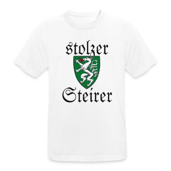 Stolzer Steirer Wappen Steiermark Spruch Geschenk - Männer T-Shirt atmungsaktiv - Weiß - Vorne - AI Model Male 185 dark (185cm)