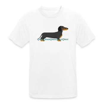 Dackel Bild - Männer T-Shirt atmungsaktiv - Weiß - Vorne - AI Model Male 185 dark (185cm)