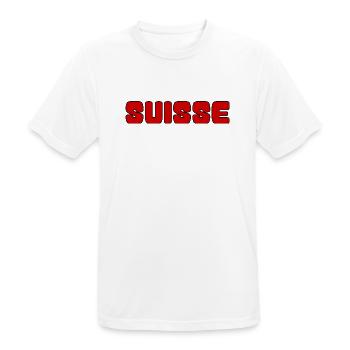 SCHWEIZ. LAND. GENF. SCHWEIZ. HUMOR. LAND - Männer T-Shirt atmungsaktiv - Weiß - Vorne - AI Model Male 185 dark (185cm)
