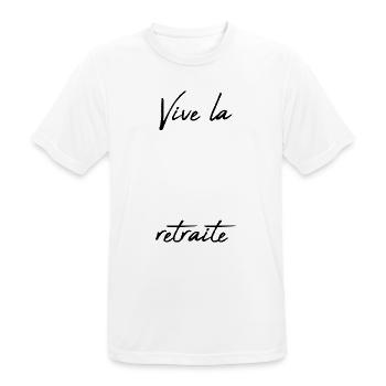 RETRAITE. RETRAITE. RETRAITEE. BONNE RETRAITE - T-shirt respirant Homme - blanc - Devant - AI Model Male 185 dark (185cm)