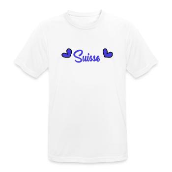 SCHWEIZ. LAND. GENF. HUMOR. LAND - Männer T-Shirt atmungsaktiv - Weiß - Vorne - AI Model Male 185 dark (185cm)