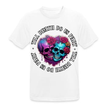 Jusqu’à ce que la mort nous sépare (2) - T-shirt respirant Homme - blanc - Devant - AI Model Male 185 dark (185cm)