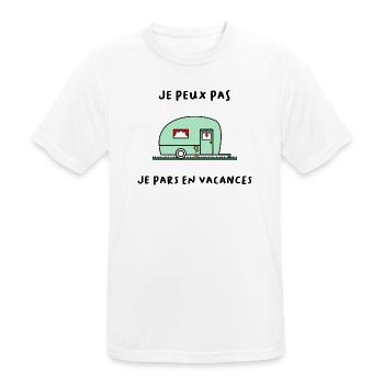 ICH KANN NICHT. - Urlaub. ES LEBE DER URLAUB. URLAUB - Männer T-Shirt atmungsaktiv - Weiß - Vorne - AI Model Male 185 dark (185cm)