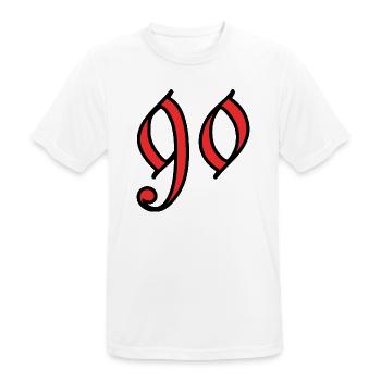 90. 90 ANS. 90e ANNIVERSAIRE. ANNIVERSAIRE 90 ANS. - T-shirt respirant Homme - blanc - Devant - AI Model Male 185 dark (185cm)
