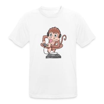 Affe spielt Videospiele - Männer T-Shirt atmungsaktiv - Weiß - Vorne - AI Model Male 185 dark (185cm)