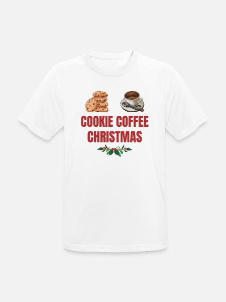 Cookie Coffee Christmas Eve - Men's Breathable T-Shirt - white