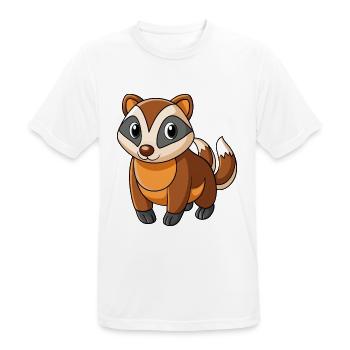 Dachs Niedliches Maskottchen Zeichentrickfigur Kawaii - Männer T-Shirt atmungsaktiv - Weiß - Vorne - AI Model Male 185 dark (185cm)