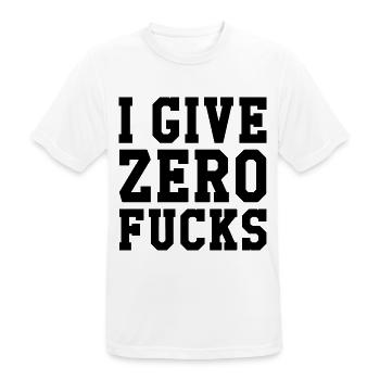 I Give Zero Fucks - Männer T-Shirt atmungsaktiv - Weiß - Vorne - AI Model Male 185 dark (185cm)