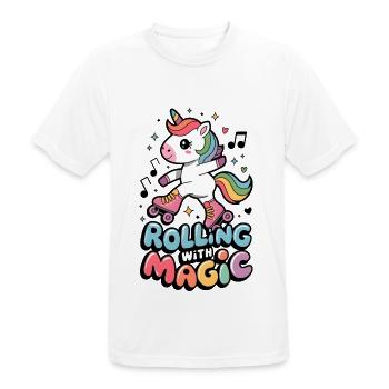 Rouler avec magie - T-shirt respirant Homme - blanc - Devant - AI Model Male 185 dark (185cm)