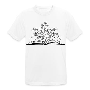 Buch Blume - Lesen Sie Buch Liebe Happy Reading - Männer T-Shirt atmungsaktiv - Weiß - Vorne - AI Model Male 185 dark (185cm)