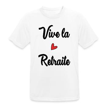 RETIREMENT. HAPPY RETIREMENT. HAPPY RETIREMENT - Men's Breathable T-Shirt - white - Front - AI Model Male 185 dark (185cm)