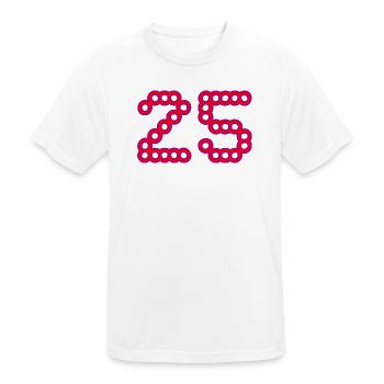 25. 25 ANS. 25e ANNIVERSAIRE. ANNIVERSAIRE 25 ANS. - T-shirt respirant Homme - blanc - Devant - AI Model Male 185 dark (185cm)