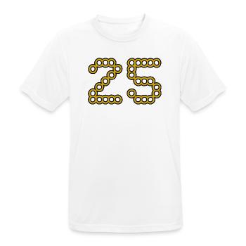 25. 25 ANS. 25e ANNIVERSAIRE. ANNIVERSAIRE 25 ANS. - T-shirt respirant Homme - blanc - Devant - AI Model Male 185 dark (185cm)