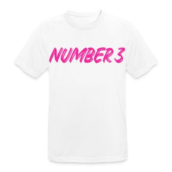 Number 3 - three - third - third - 3 - number 3 - Men's Breathable T-Shirt - white - Front - AI Model Male 185 dark (185cm)