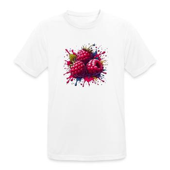 Himbeeren-Farbexplosion - Männer T-Shirt atmungsaktiv - Weiß - Vorne - AI Model Male 185 dark (185cm)