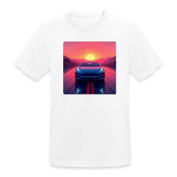 Elektrische Autobahn - Männer T-Shirt atmungsaktiv - Weiß - Vorne - AI Model Male 185 dark (185cm)