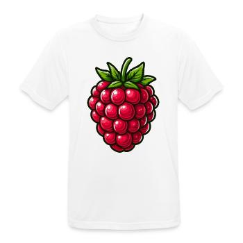 Himbeere, Obst - Männer T-Shirt atmungsaktiv - Weiß - Vorne - AI Model Male 185 dark (185cm)