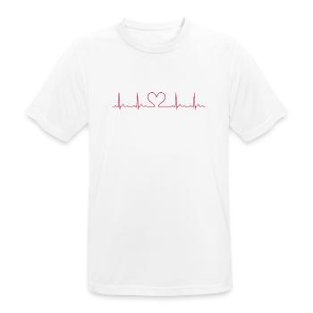 Heartbeat ECG Line Medical Pulse Wave Icon Vector - Men's Breathable T-Shirt - white - Front - AI Model Male 185 dark (185cm)