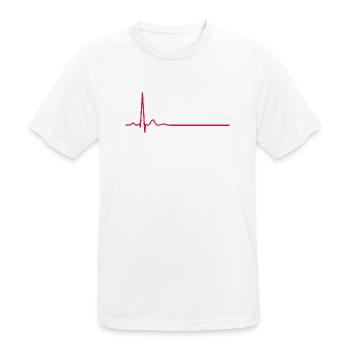 Herzschlag-EKG-Linie Medizinischer Pulswellen-Ikon-Vektor - Männer T-Shirt atmungsaktiv - Weiß - Vorne - AI Model Male 185 dark (185cm)